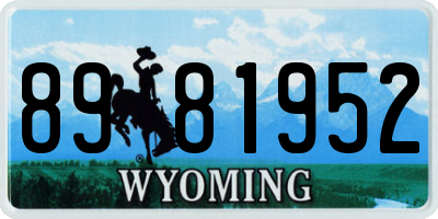 WY license plate 8981952