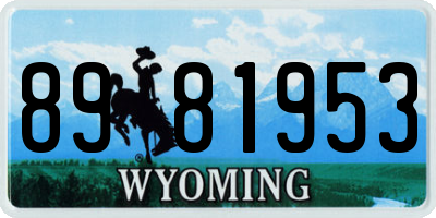 WY license plate 8981953