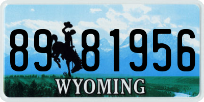 WY license plate 8981956