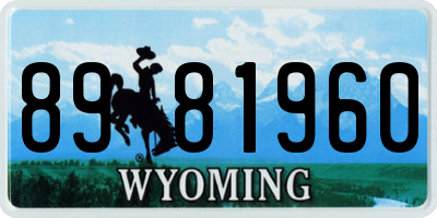 WY license plate 8981960