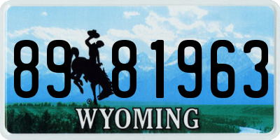 WY license plate 8981963