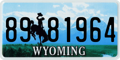 WY license plate 8981964