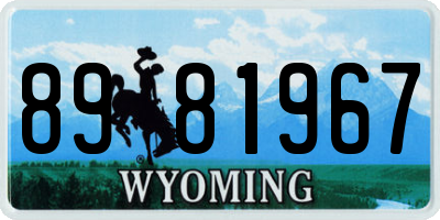 WY license plate 8981967