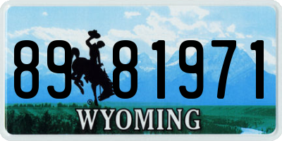 WY license plate 8981971