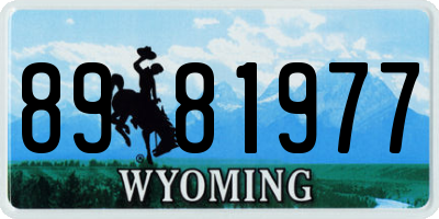 WY license plate 8981977