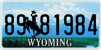 WY license plate 8981984