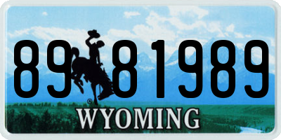 WY license plate 8981989