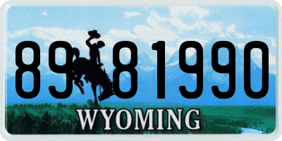 WY license plate 8981990