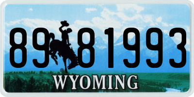 WY license plate 8981993