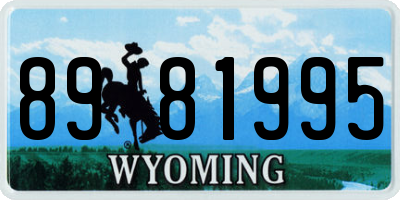 WY license plate 8981995