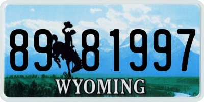 WY license plate 8981997