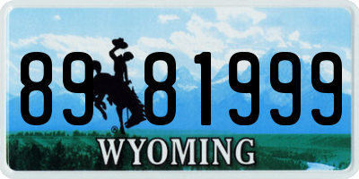 WY license plate 8981999