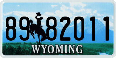 WY license plate 8982011
