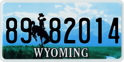WY license plate 8982014