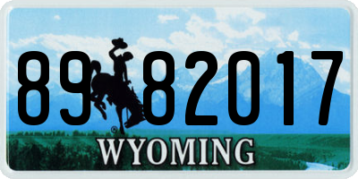 WY license plate 8982017