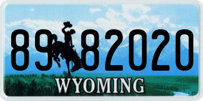 WY license plate 8982020