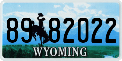 WY license plate 8982022