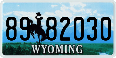 WY license plate 8982030