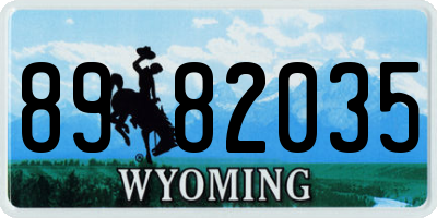 WY license plate 8982035