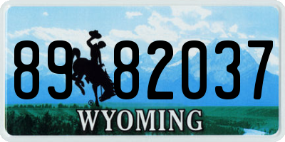 WY license plate 8982037