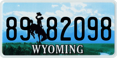 WY license plate 8982098
