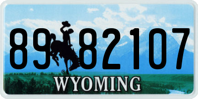 WY license plate 8982107