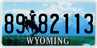 WY license plate 8982113