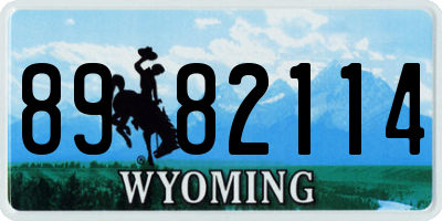 WY license plate 8982114