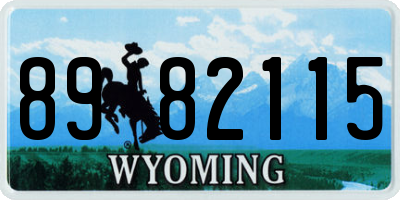 WY license plate 8982115