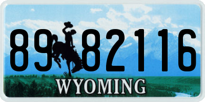 WY license plate 8982116