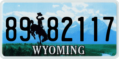 WY license plate 8982117
