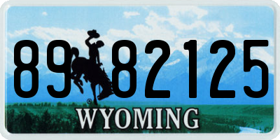 WY license plate 8982125