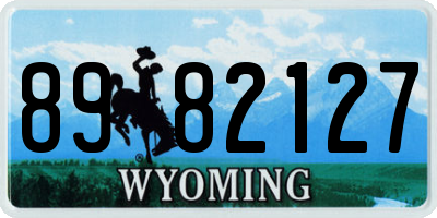 WY license plate 8982127