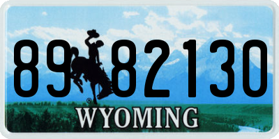 WY license plate 8982130