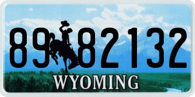 WY license plate 8982132
