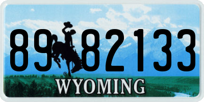 WY license plate 8982133
