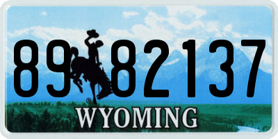 WY license plate 8982137