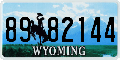 WY license plate 8982144