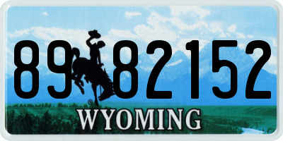WY license plate 8982152