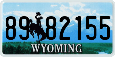 WY license plate 8982155