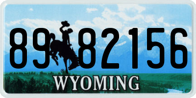 WY license plate 8982156