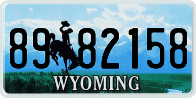 WY license plate 8982158