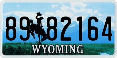 WY license plate 8982164