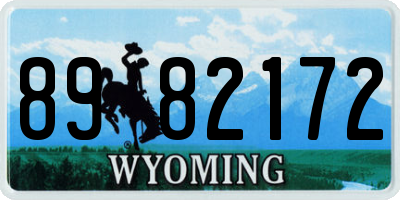 WY license plate 8982172