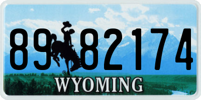 WY license plate 8982174