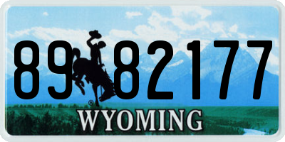 WY license plate 8982177