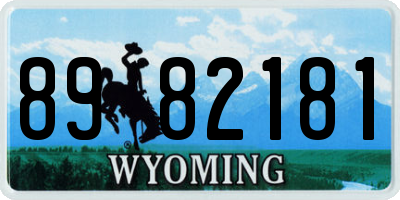 WY license plate 8982181
