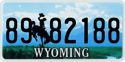 WY license plate 8982188