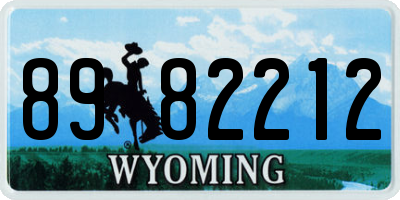 WY license plate 8982212