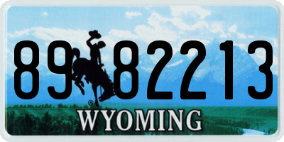WY license plate 8982213